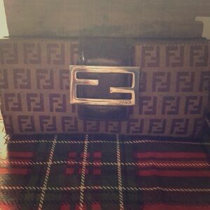 Fendi Black and Silver Buckle Detail